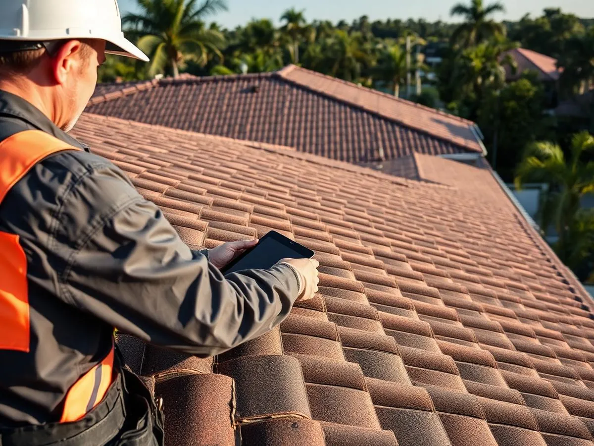 Stronghold Roofing inspector documenting a Florida shingle roof during a free inspection