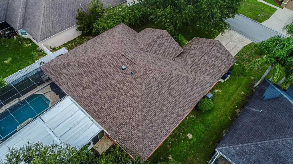 Stronghold Roofing installed a brown shingle roof in Sarasota, FL.