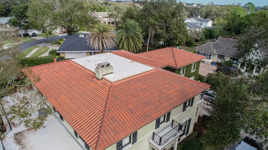 Stronghold Roofing installed a terracotta tile roof on a two-story home in Bartow, FL.