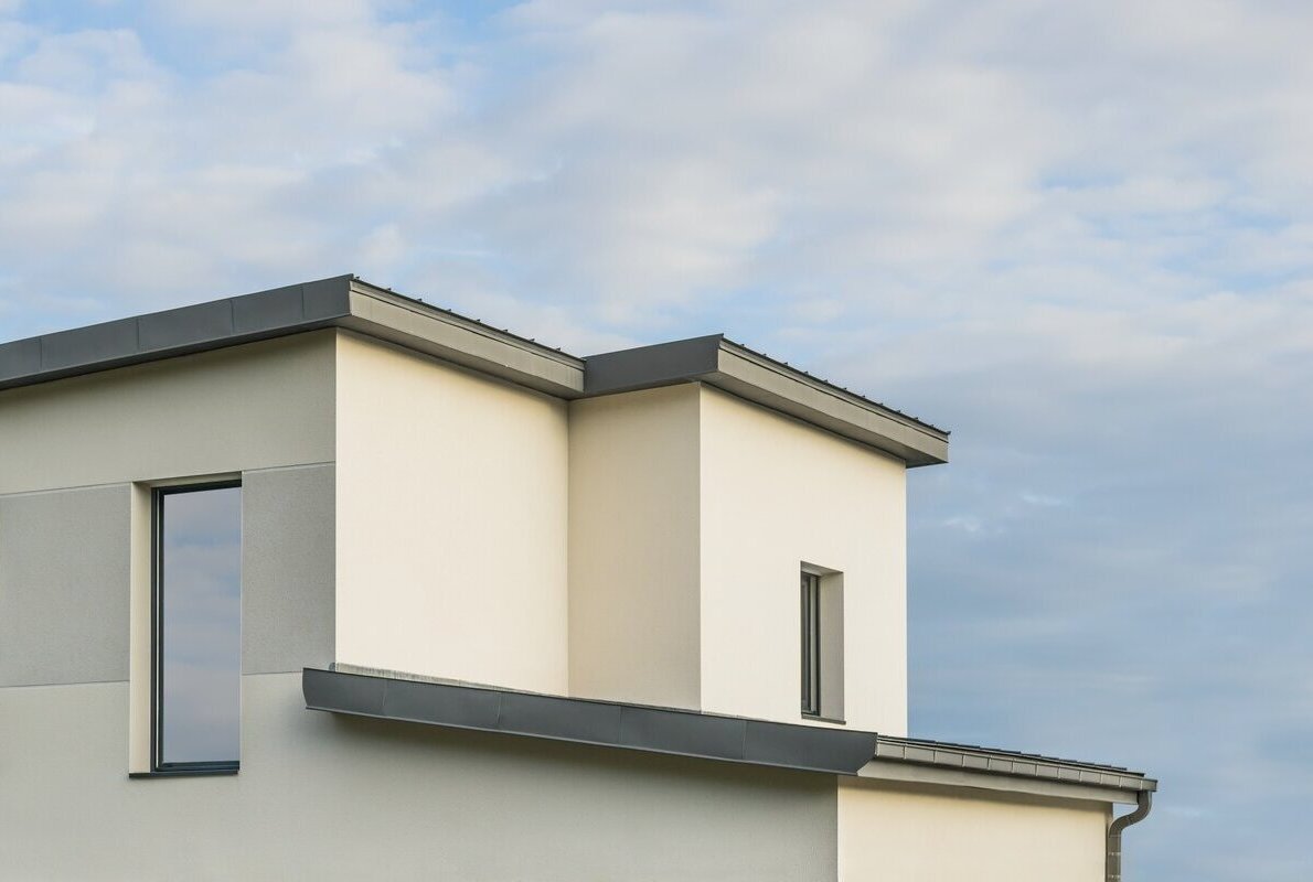 Residential metal flat roof