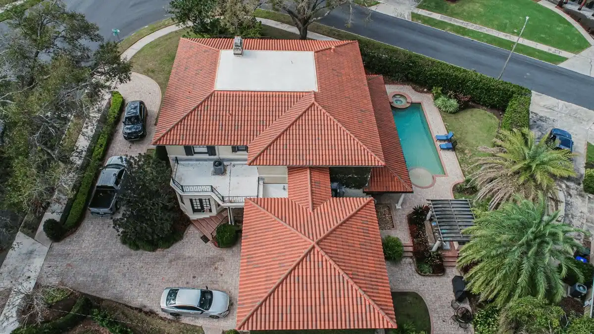 Top view after tile roof installation in Florida