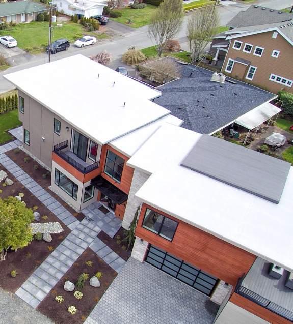 Flat roofing for a residential property