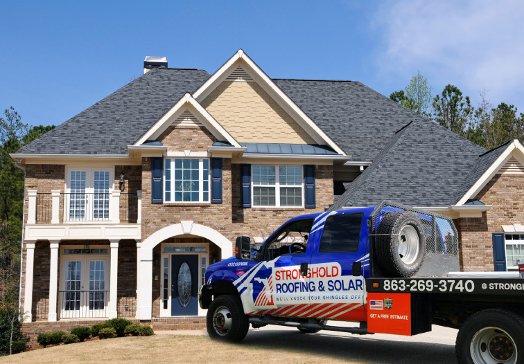 Truck of Stronghold Roofing & Solar