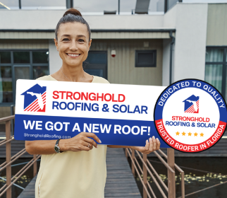 A happy client after having a new roof in Florida