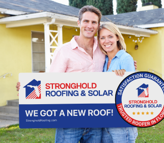 The joy of a hassle-free roof reflected in the delighted client's expression