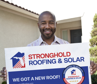 Thrilled customer shares his happiness after a roof installation