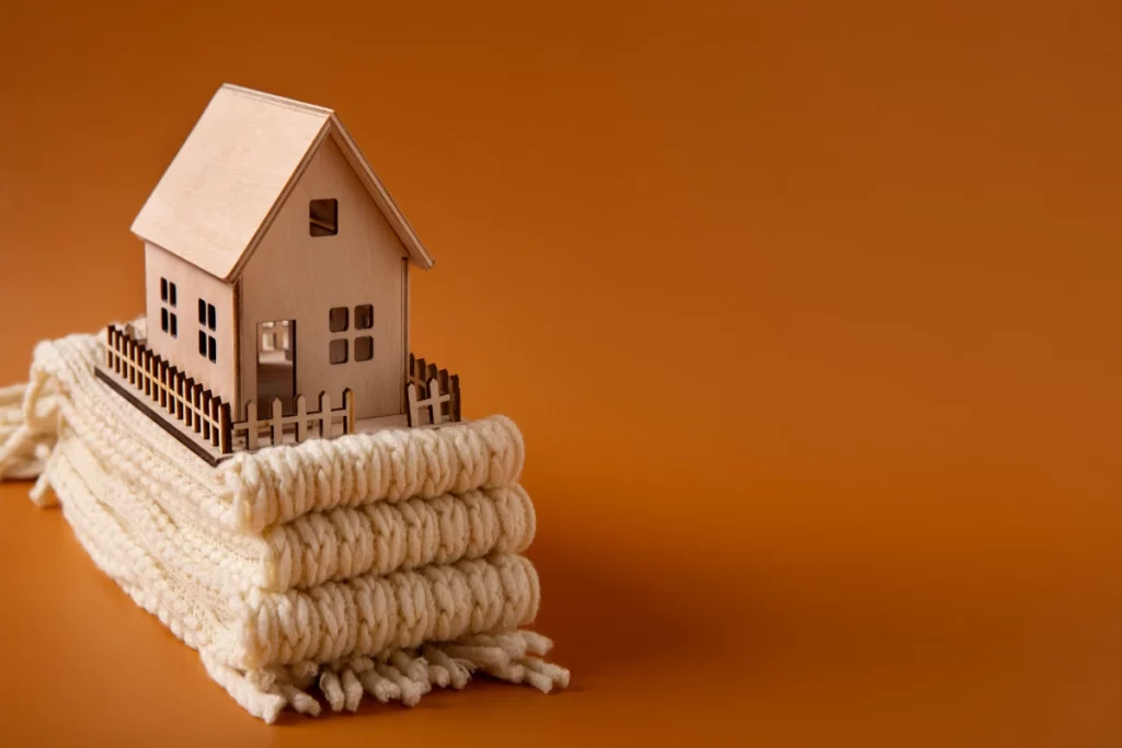  Image of a small house atop a pile of wool, representing Transferring a Roof Warranty.