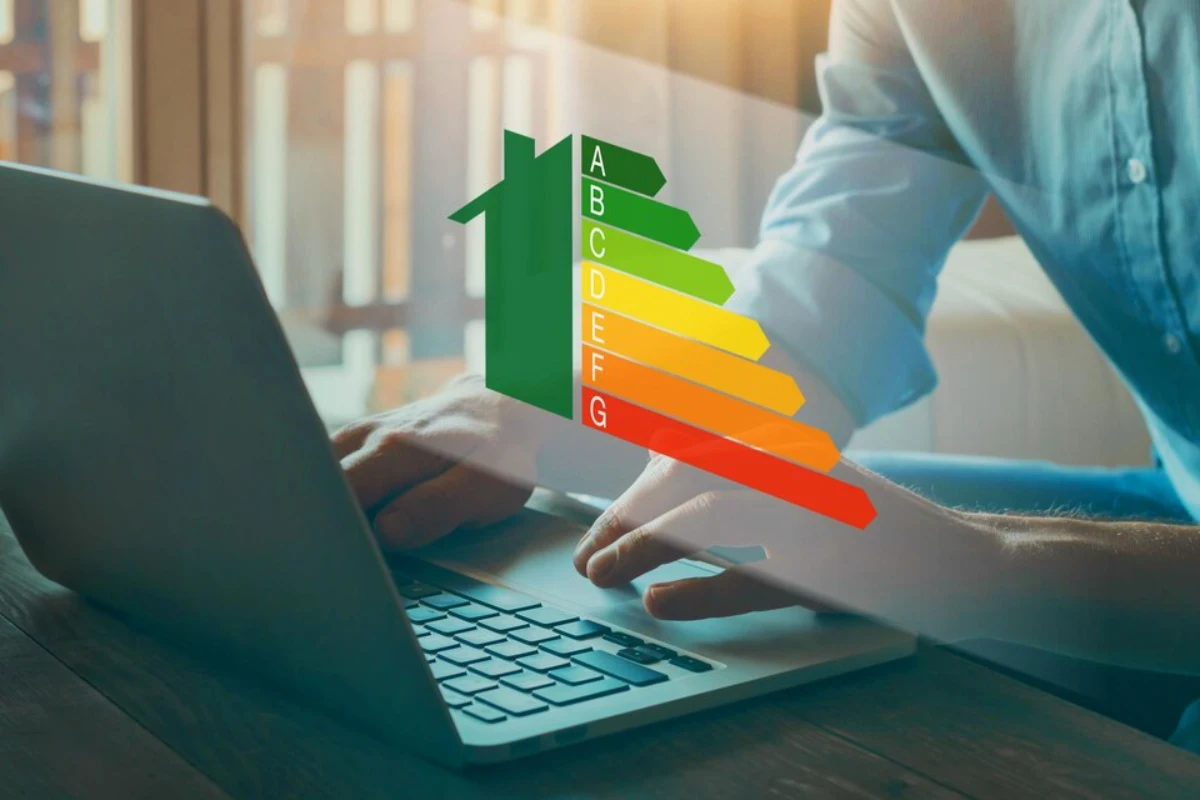 Energy efficiency rating concept eco home ecological house renovation